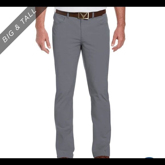 Callaway Golf Big & Tall EverPlay lightweight 5-Pocket Pant dark gray. 46”x36” - Picture 1 of 8